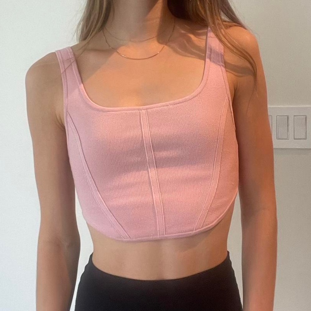 HALO PINK ARITZIA SCULPT KNIT CORSET TOP